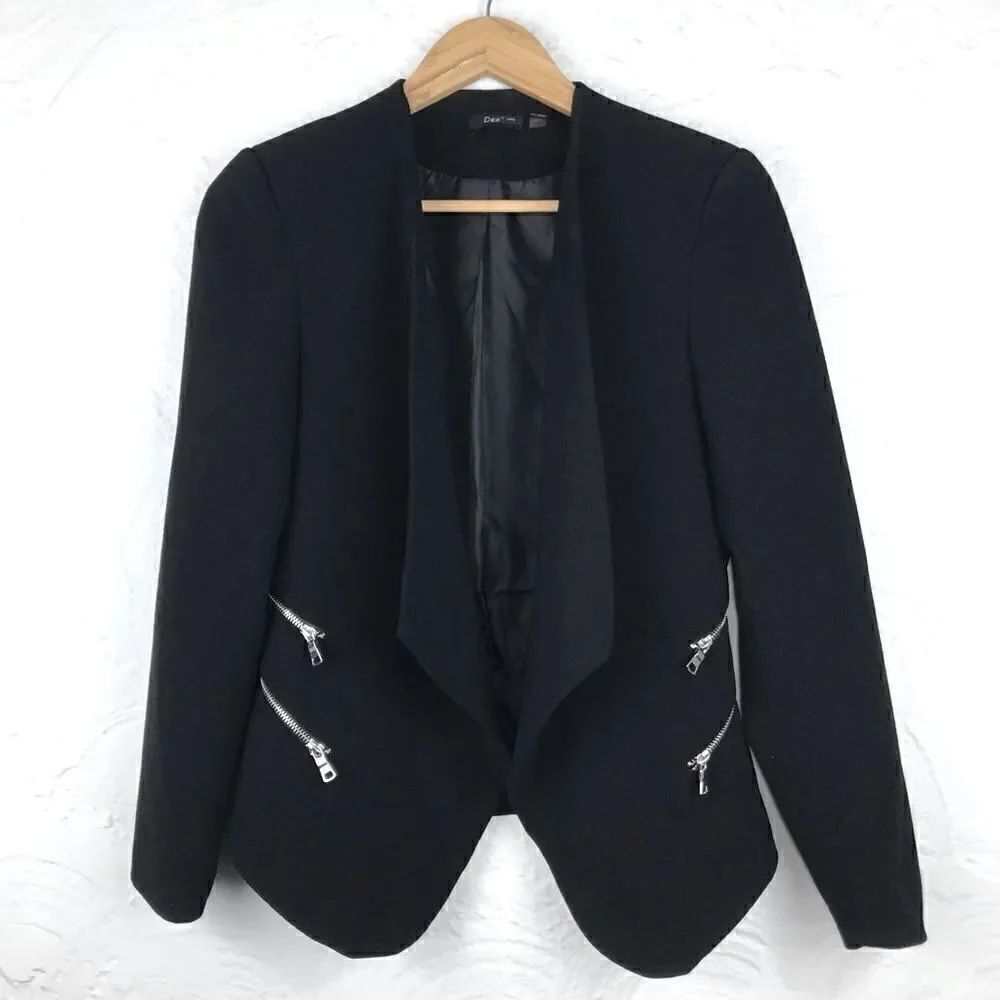 Dex exposed zipper Black Blazer